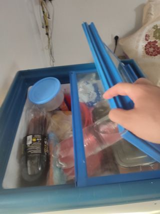 Congelador grande, blanco con puerta correderas