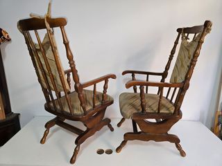 Mecedoras retro (2) madera maciza