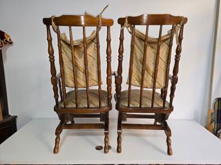 Mecedoras retro (2) madera maciza