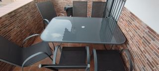 Set de jardín aluminio - cristal