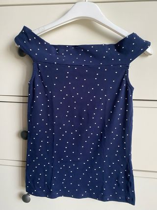 Top Blu a Pois Bianchi