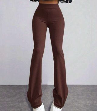 Pantalones acampanados SHEIN marrón
