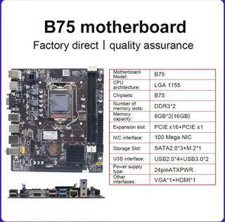 Placa base B75 LGA 1155 i3,i5,i7 2ª y 3ª Gen