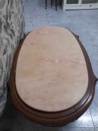 Mesa centro vintage madera-mármol