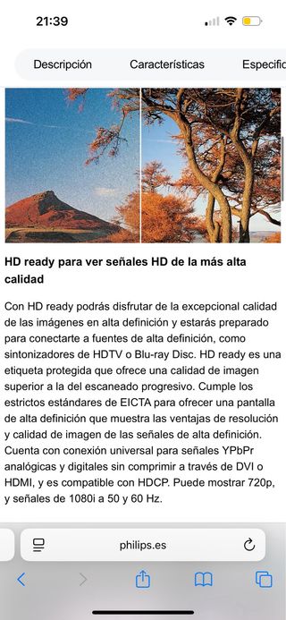 TV Philips 42" pantalla grande