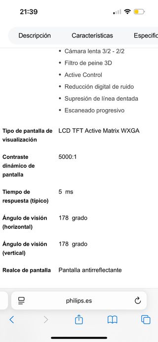 TV Philips 42" pantalla grande