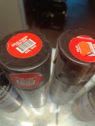 5 botes esmalte Rojo Fuego RAL 3000