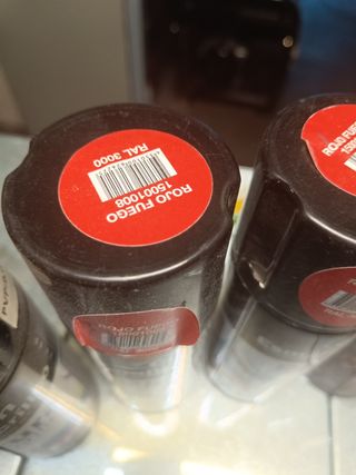 5 botes esmalte Rojo Fuego RAL 3000