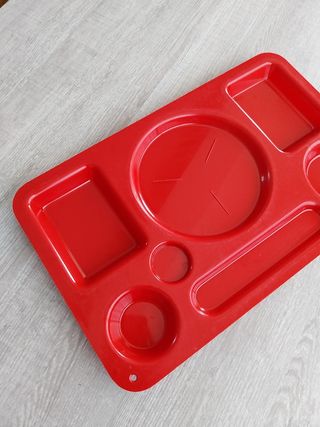 Bandeja roja vintage plástico