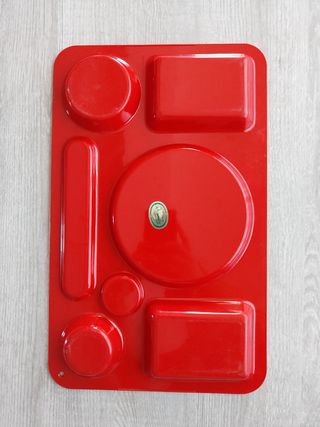 Bandeja roja vintage plástico