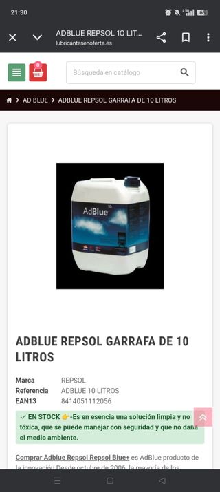 AdBlue Repsol 10L - Líquido para Vehículos