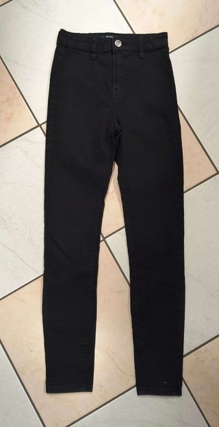 Pantalone donna Bershka, EU32 IT36, nero,xs