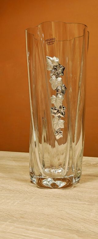 Vaso Pegaso Argento cristallo