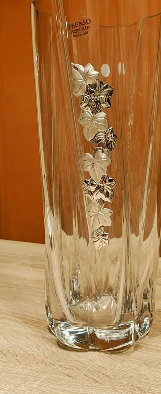 Vaso Pegaso Argento cristallo