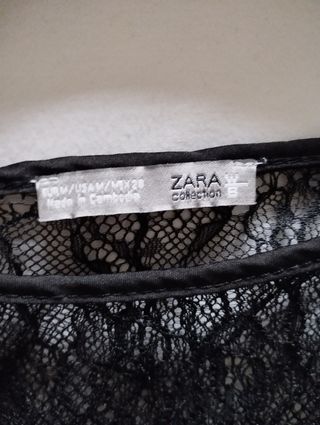 Blusa negra Zara encaje