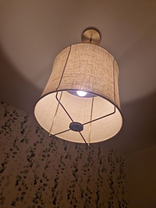 Lámpara colgante beige de lino