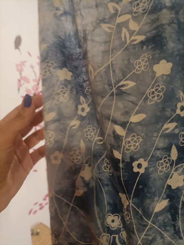 Vestido largo azul tie-dye