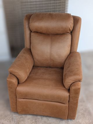 Sillón relax marrón piel sintética