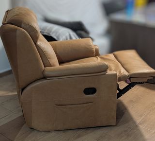 Sillón relax marrón piel sintética