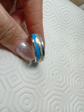 Anello uomo acciaio|Turchese