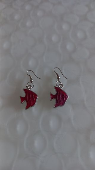 Orecchini donna pesce  Fuxia usati bigiotteria