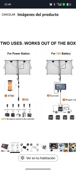 Panel Solar Portátil Plegable 180W