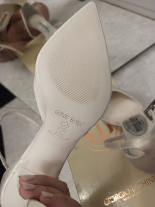 Scarpe da sposa vera pelle raso bianco e strass