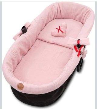 Cuna para cochecito rosa
