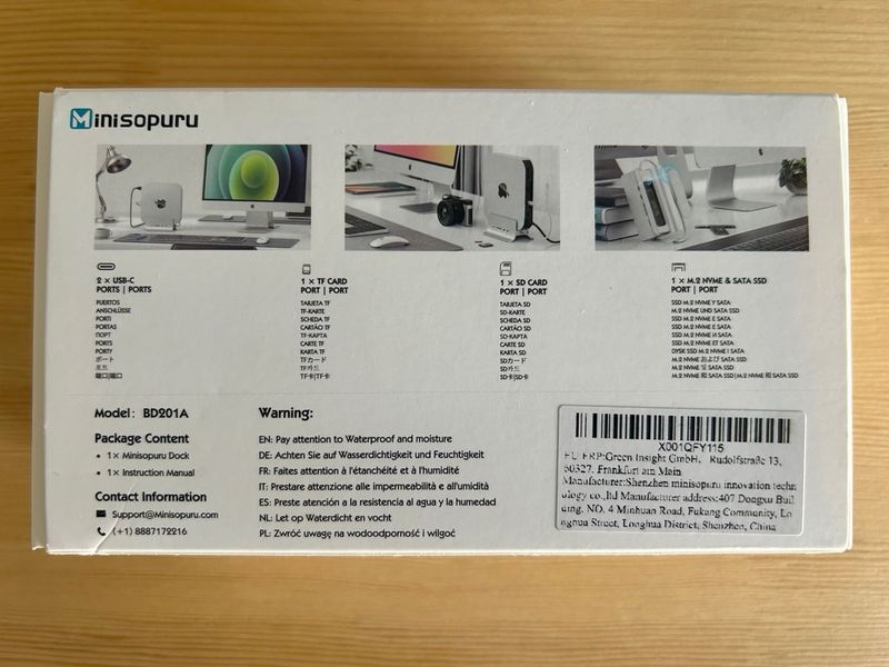 Minisopuru Dock 5 en 1 Mac Mini afbeelding 2