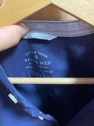 3 Camisas Sfera hombre M amarilla azul y cuadros