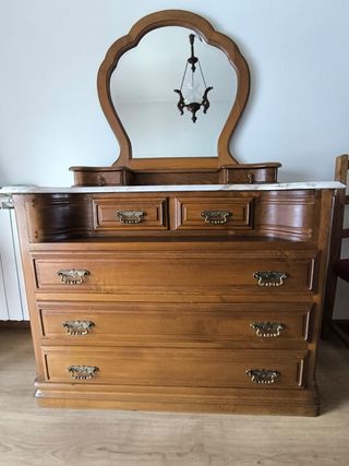 Conjunto quarto antigo - cômoda c/ espelho