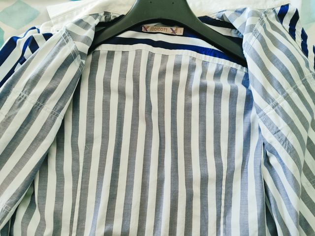 Camicia righe blu-bianco maniche corte