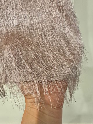 Top flecos en rosa pastel