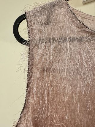 Top flecos en rosa pastel