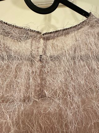 Top flecos en rosa pastel