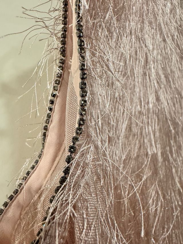 Top flecos en rosa pastel