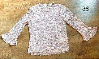 Blusa flamenca encaje rosa - Talla 38