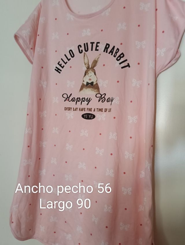 Camisón rosa conejo - talla XL