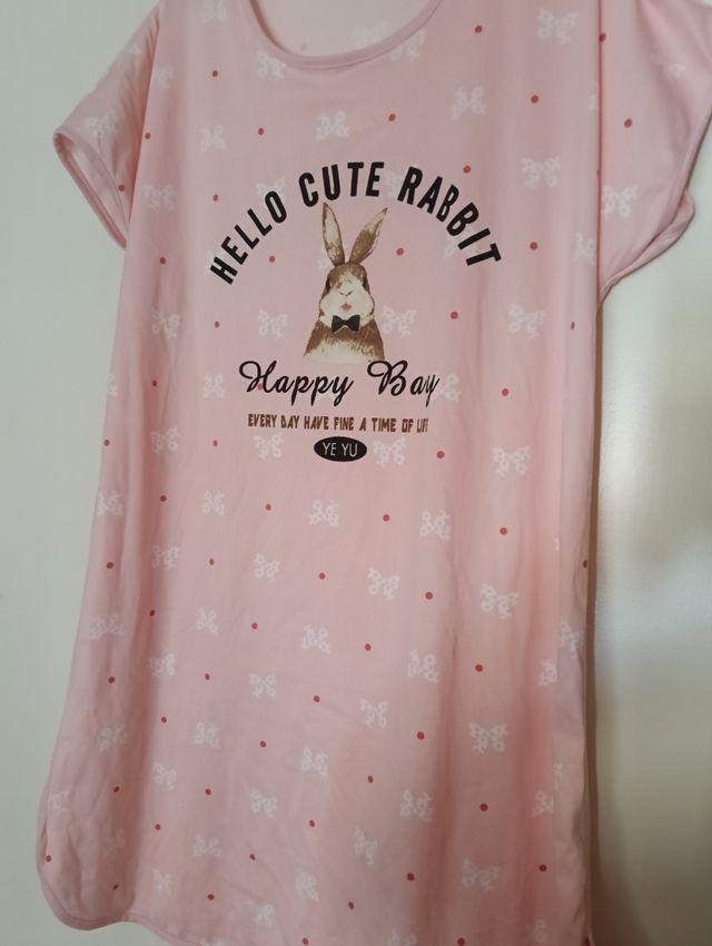 Camisón rosa conejo - talla XL