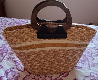 Bolso  rafia marrón