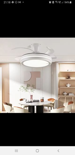 Ventilador techo blanco con luz
