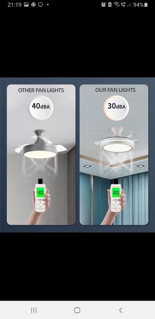 Ventilador techo blanco con luz