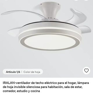 Ventilador techo blanco con luz