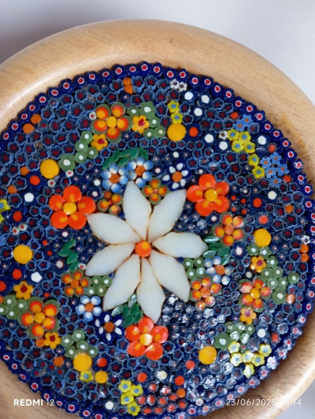 Quadro mosaico floreale tondo