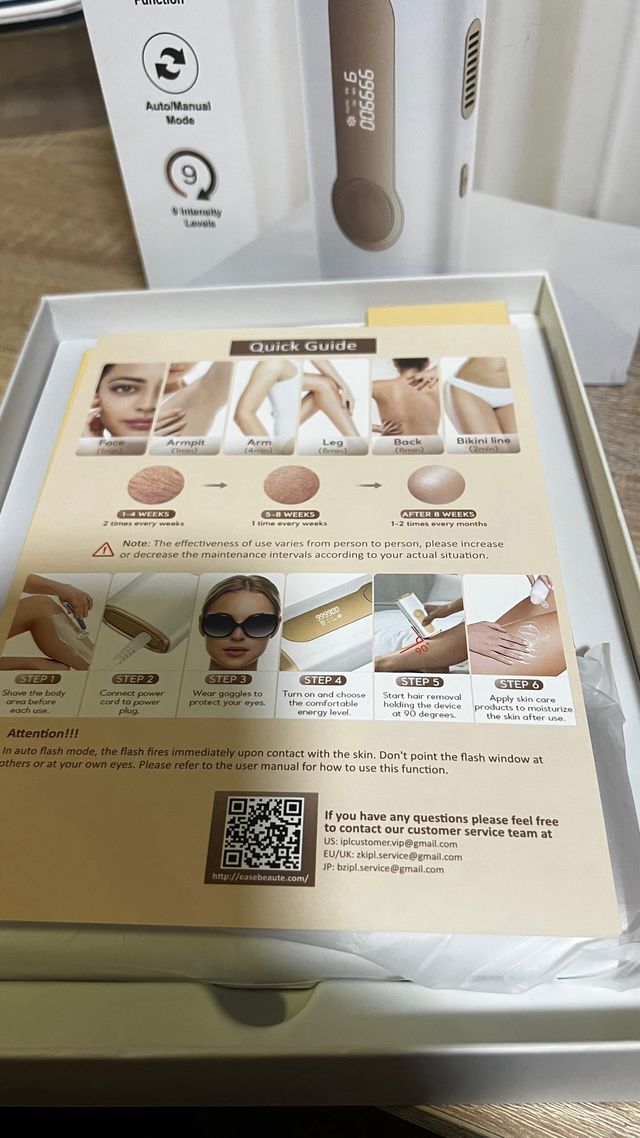 Depiladora IPL Ice-Cool: nueva sin estrenar