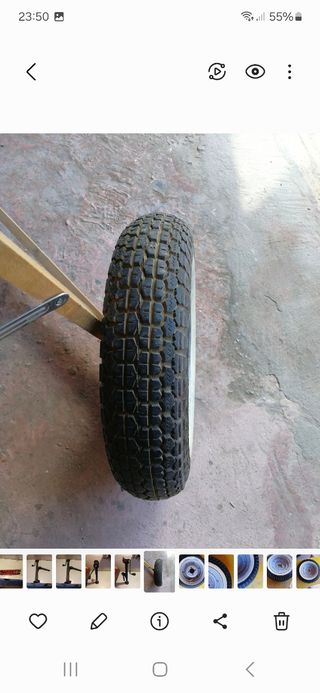 Rueda moto clásica - llanta blanca