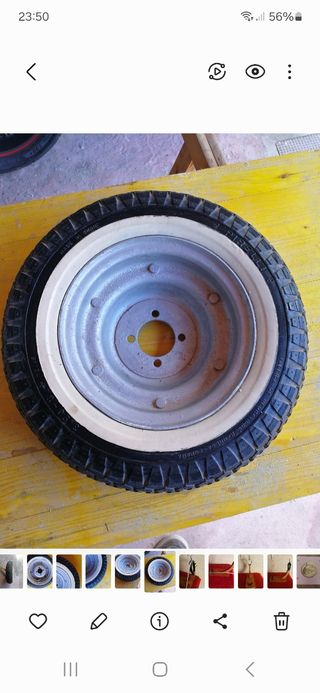 Rueda moto clásica - llanta blanca