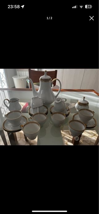 Set caffè Kahla Konitz oro bianco