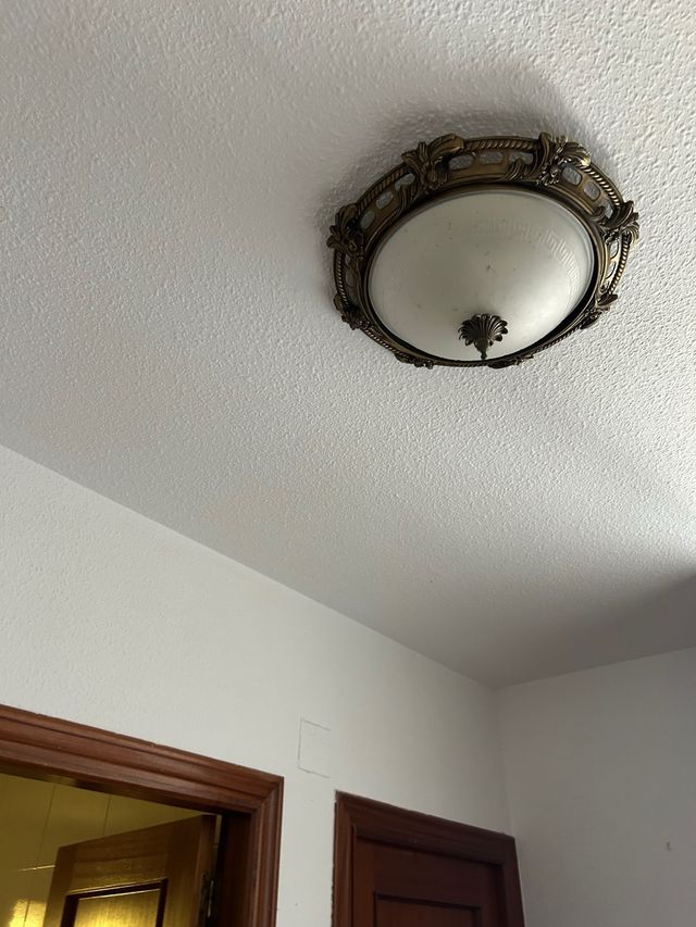 Lampara techo bronce y cristal