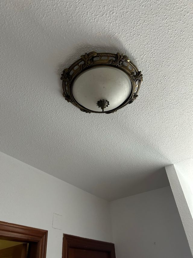 Lampara techo bronce y cristal